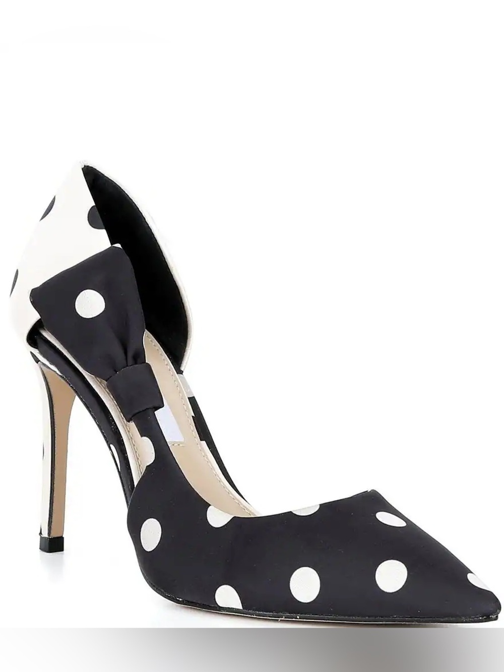 NIB Gianni Bini Sawyer Polka Dot Satin Bow Pointed Toe Pumps - 10